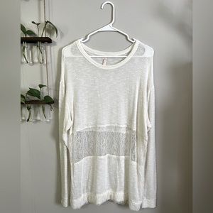 JC Fits white/ivory knit & lace sweater, Size M/L, NWOT